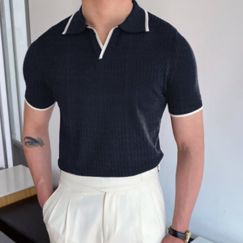 Camisa Polo con Cuello en V