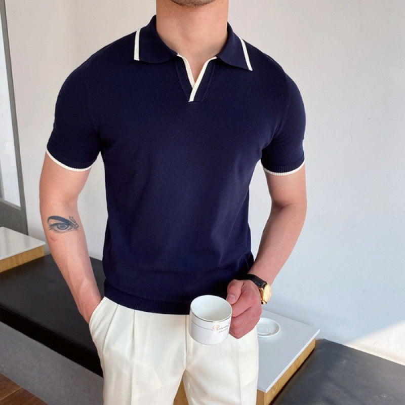Camisa Polo con Cuello en V