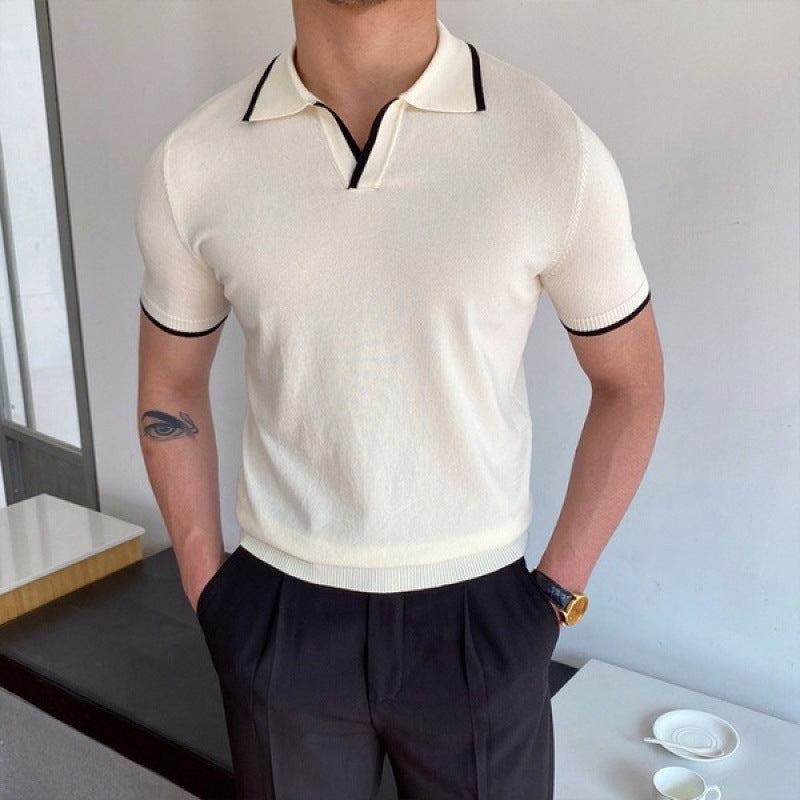 Camisa Polo con Cuello en V