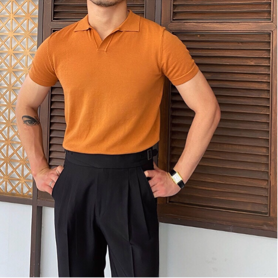 Camisa Polo con Cuello en V